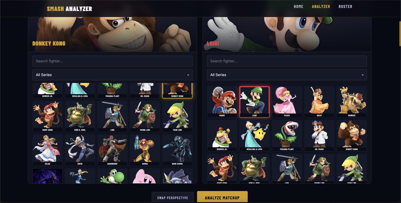 Smash Ultimate Matchup Analyzer — preview screen 2