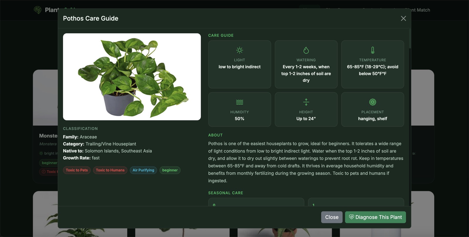 AI analyzing your preferences to find your perfect plant matches.